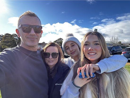 Andrew and Siobhan Thomson with their daughters Ivy and Asha